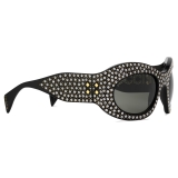 Gucci - Wrapped Oval Frame Sunglasses - Black Grey - Gucci Eyewear