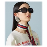 Gucci - Rectangular Frame Sunglasses - Black Grey - Gucci Eyewear