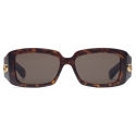 Gucci - Occhiale da Sole Rettangolari - Tartaruga Scuro Marrone - Gucci Eyewear