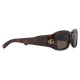 Gucci - Occhiale da Sole Rettangolari - Tartaruga Scuro Marrone - Gucci Eyewear