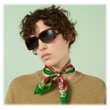 Gucci - Occhiale da Sole Rettangolari - Tartaruga Scuro Marrone - Gucci Eyewear