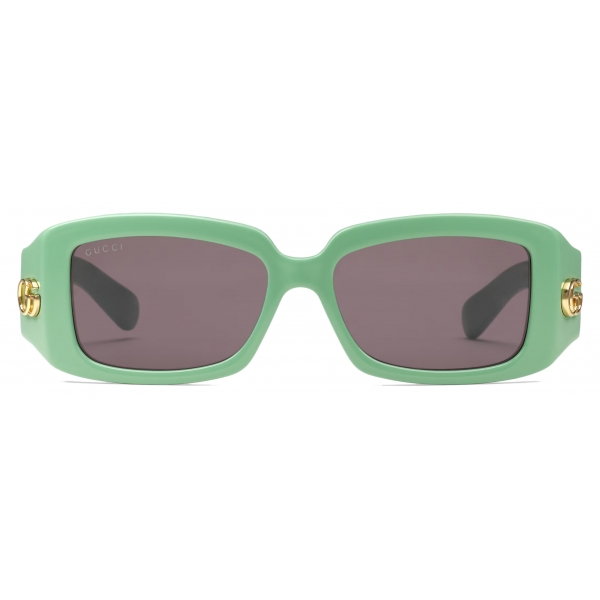 Gucci - Rectangular Frame Sunglasses - Green Grey - Gucci Eyewear