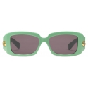 Gucci - Occhiale da Sole Rettangolari - Verde Grigio - Gucci Eyewear