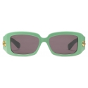 Gucci - Rectangular Frame Sunglasses - Green Grey - Gucci Eyewear