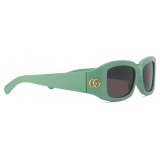 Gucci - Rectangular Frame Sunglasses - Green Grey - Gucci Eyewear