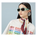 Gucci - Rectangular Frame Sunglasses - Green Grey - Gucci Eyewear