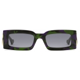 Gucci - Rectangular Frame Sunglasses - Tortoiseshell Green Purple - Gucci Eyewear