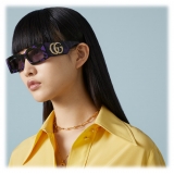 Gucci - Occhiale da Sole Rettangolari - Verde Viola Tartarugato - Gucci Eyewear