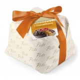 Pistì - Artisan Panettone with Red Orange Covered with Dark Chocolate 70% - Hand Wrapped Artisan Panettone