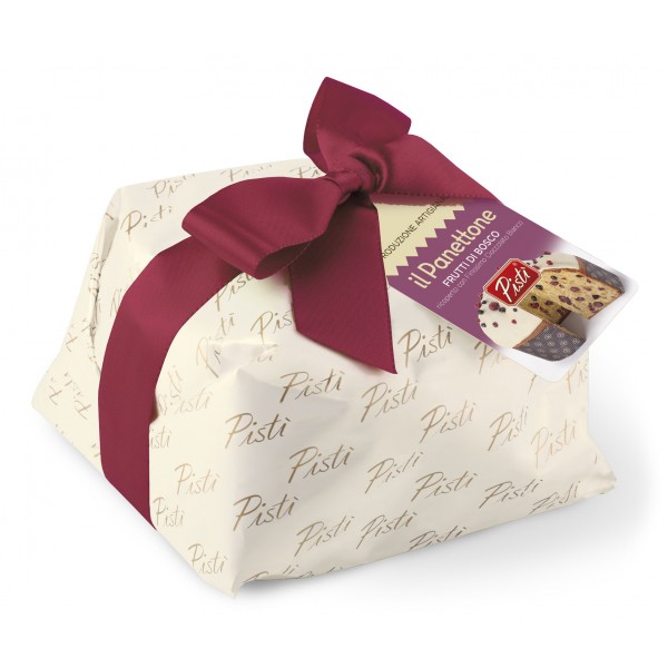 Pistì - Artisan Panettone with Berries Covered with White Chocolate - Hand Wrapped Artisan Panettone