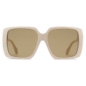 Gucci - Specialized Fit Square Frame Sunglasses - Ivory Brown - Gucci Eyewear