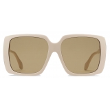 Gucci - Specialized Fit Square Frame Sunglasses - Ivory Brown - Gucci Eyewear