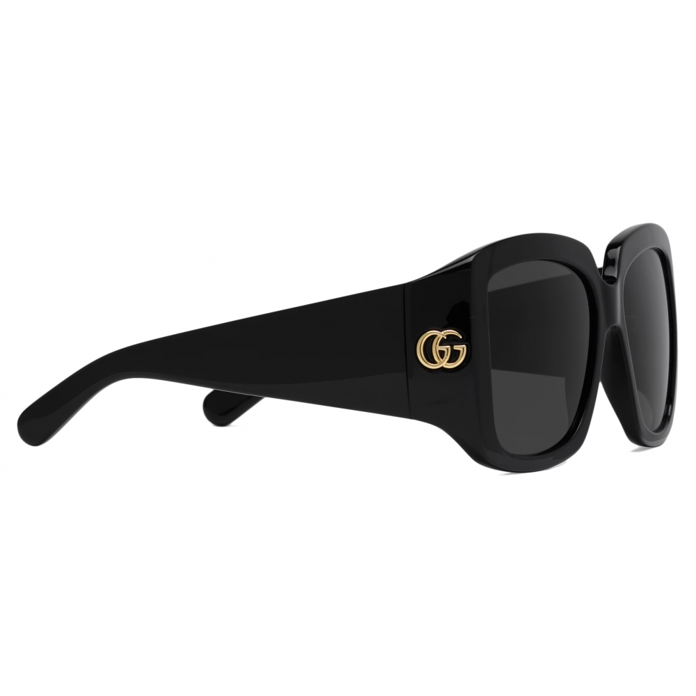 Gucci Square Frame Sunglasses Black Grey Gucci Eyewear Avvenice