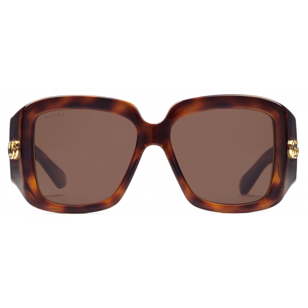 Gucci - Square Frame Sunglasses - Tortoiseshell Brown - Gucci Eyewear