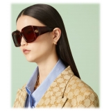 Gucci - Occhiale da Sole Squadrati - Tartarugato Marrone - Gucci Eyewear