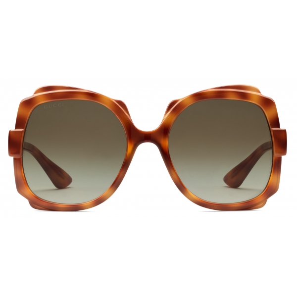 Gucci - Square Frame Sunglasses - Tortoiseshell Gradient Brown - Gucci Eyewear