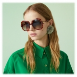 Gucci - Occhiale da Sole Squadrati - Tartarugato Marrone Sfumato - Gucci Eyewear
