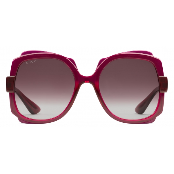 Gucci - Occhiale da Sole Squadrati - Viola Bordeaux - Gucci Eyewear