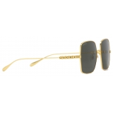 Gucci - Square Frame Sunglasses - Gold Grey - Gucci Eyewear
