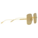 Gucci - Occhiale da Sole Squadrati - Oro Marrone - Gucci Eyewear