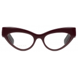 Gucci - Occhiale da Vista Cat-Eye - Rosso Scuro - Gucci Eyewear