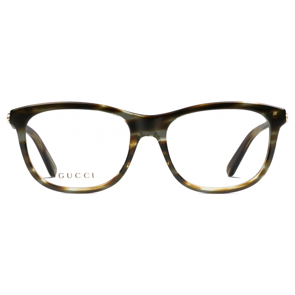 Gucci - Rectangular Frame Optical Glasses - Green Tortoiseshell - Gucci Eyewear