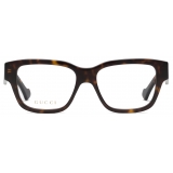 Gucci - Rectangular Frame Optical Glasses - Dark Tortoiseshell - Gucci Eyewear