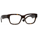 Gucci - Rectangular Frame Optical Glasses - Dark Tortoiseshell - Gucci Eyewear