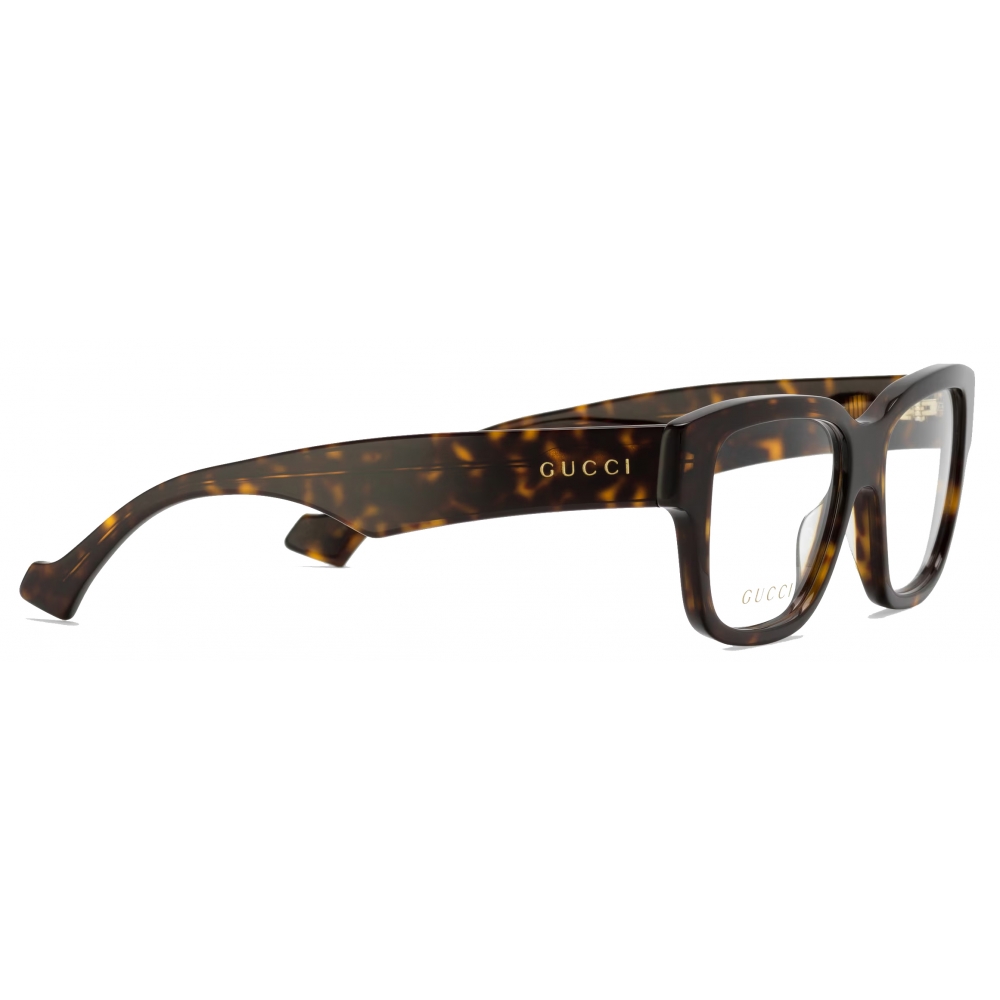 Gucci - Rectangular Frame Optical Glasses - Dark Tortoiseshell 