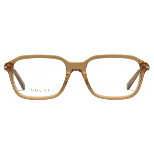 Gucci - Square Frame Optical Glasses - Transparent Brown - Gucci Eyewear