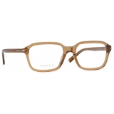 Gucci - Square Frame Optical Glasses - Transparent Brown - Gucci Eyewear