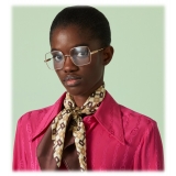 Gucci - Occhiale da Vista Squadrati - Oro Rosa - Gucci Eyewear