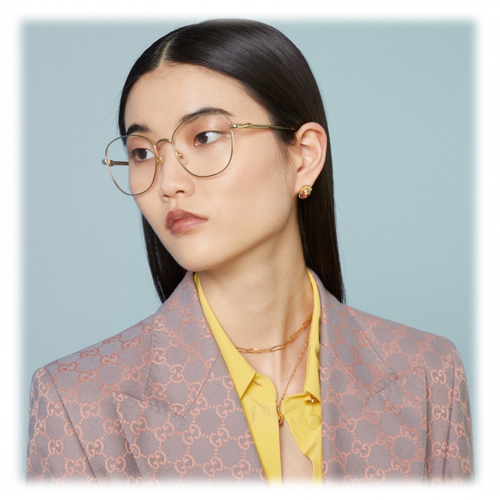 Gucci - Cat-Eye Frame Optical Glasses - Gold - Gucci Eyewear - Avvenice