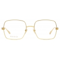 Gucci - Occhiale da Vista Squadrati - Oro - Gucci Eyewear