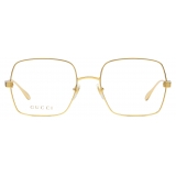 Gucci - Occhiale da Vista Squadrati - Oro - Gucci Eyewear