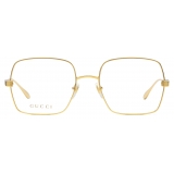 Gucci - Square Frame Optical Glasses - Gold - Gucci Eyewear