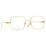 Gucci - Occhiale da Vista Squadrati - Oro - Gucci Eyewear