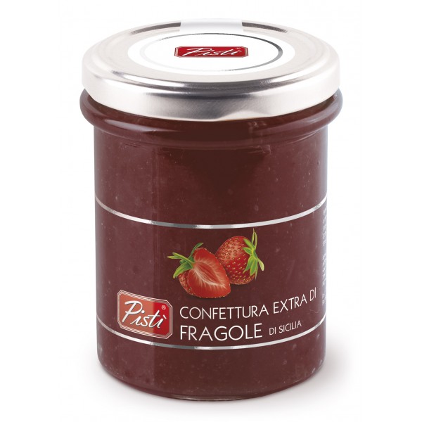 Pistì - Marmellata Extra di Fragole - Marmellate e Confetture di Sicilia - In Vasetto di Vetro Premium