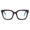 Tom Ford - Blue Block Square Opticals - Occhiali da Vista Squadrati - Grigio - FT5880-B - Occhiali da Vista - Tom Ford Eyewear