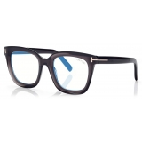 Tom Ford - Blue Block Square Opticals - Occhiali da Vista Squadrati - Grigio - FT5880-B - Occhiali da Vista - Tom Ford Eyewear