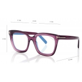 Tom Ford - Blue Block Square Opticals - Square Optical Glasses - Vino - FT5880-B - Optical Glasses - Tom Ford Eyewear