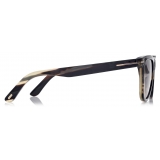 Tom Ford - Blue Block Square Opticals - Occhiali da Vista Squadrati - Vino - FT5880-B -Tom Ford Eyewear