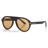 Tom Ford - Pilot Horn Sunglasses - Occhiali da Sole Pilota - Corno Nero - FT1047-P - Occhiali da Sole - Tom Ford Eyewear