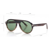 Tom Ford - Pilot Horn Sunglasses - Occhiali da Sole Pilota - Marrone Scuro - FT1047-P - Occhiali da Sole - Tom Ford Eyewear