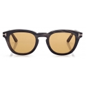 Tom Ford - Soft Round Horn Sunglasses - Occhiali da Sole Rotondi - Marrone Scuro - FT1045-P - Tom Ford Eyewear