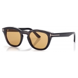 Tom Ford - Pilot Horn Sunglasses - Occhiali da Sole Pilota - Marrone Scuro - FT1047-P