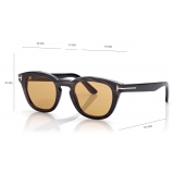 Tom Ford - Pilot Horn Sunglasses - Occhiali da Sole Pilota - Marrone Scuro - FT1047-P