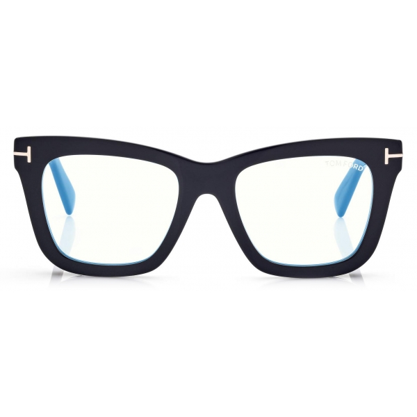 Tom Ford - Blue Block Square Opticals - Occhiali da Vista Squadrati - Nero - FT5881-B -Tom Ford Eyewear