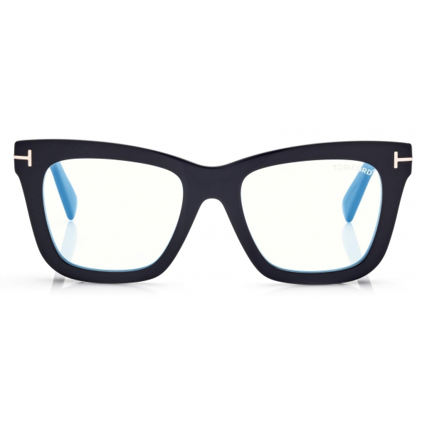 Tom Ford - Blue Block Square Opticals - Square Optical Glasses - Black ...