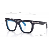 Tom Ford - Blue Block Square Opticals - Occhiali da Vista Squadrati - Nero - FT5881-B -Tom Ford Eyewear